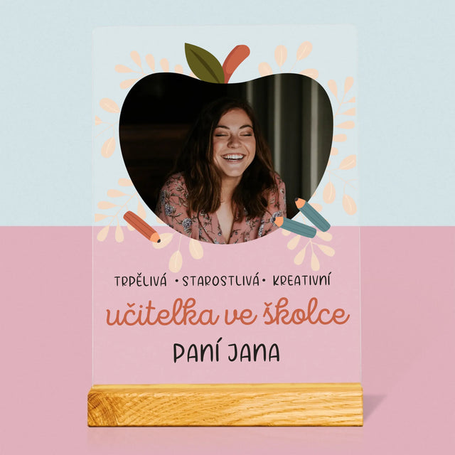 Fotka A Textem: Učitelka Ve Školce - Tisk Na Akrylovém Skle