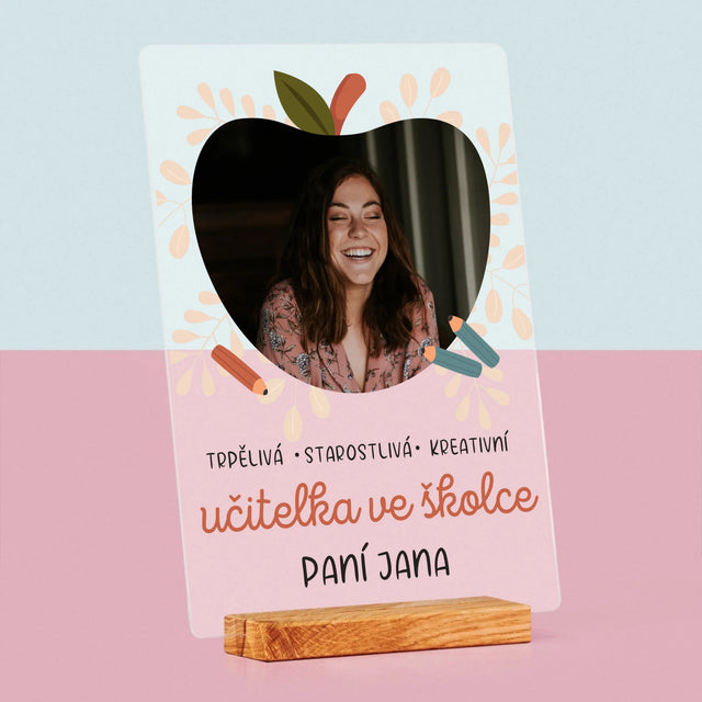 Fotka A Textem: Učitelka Ve Školce - Tisk Na Akrylovém Skle