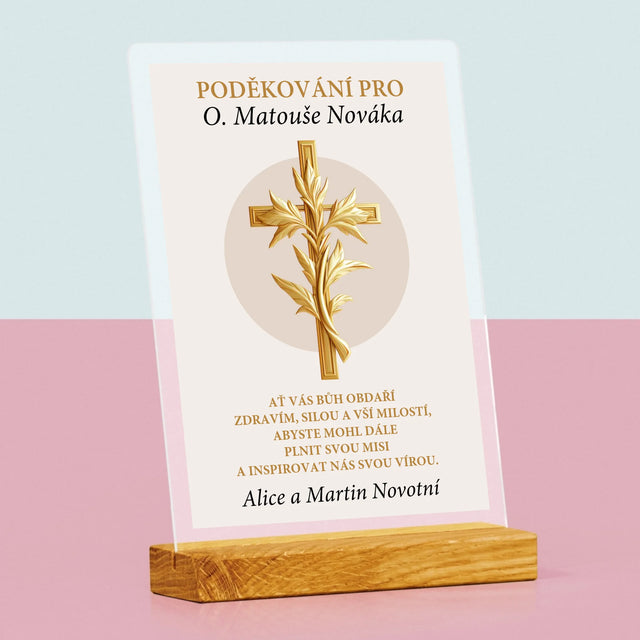 Jméno A Nápis: Poděkování Pro Kněze - Tisk Na Akrylovém Skle