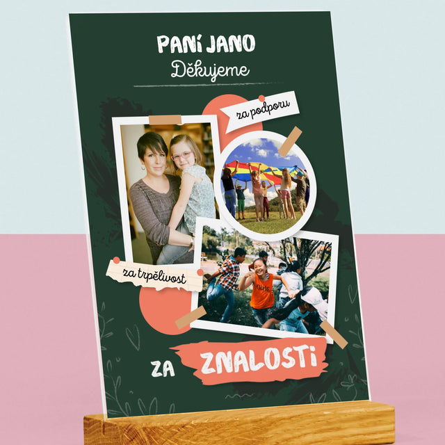 Fotokoláž: Děkujeme Za Znalosti - Tisk Na Akrylovém Skle
