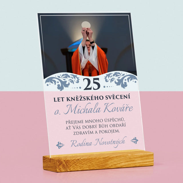 Fotka A Textem: Jubileum Kněžského Svěcení - Tisk Na Akrylovém Skle