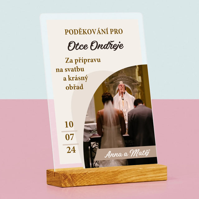Fotka A Textem: Poděkování Pro Kněze Svatba - Tisk Na Akrylovém Skle
