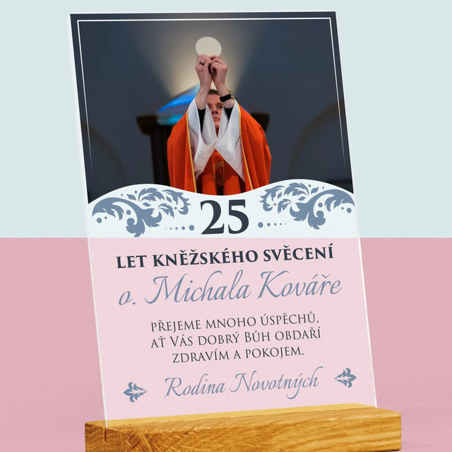 Fotka A Textem: Jubileum Kněžského Svěcení - Tisk Na Akrylovém Skle