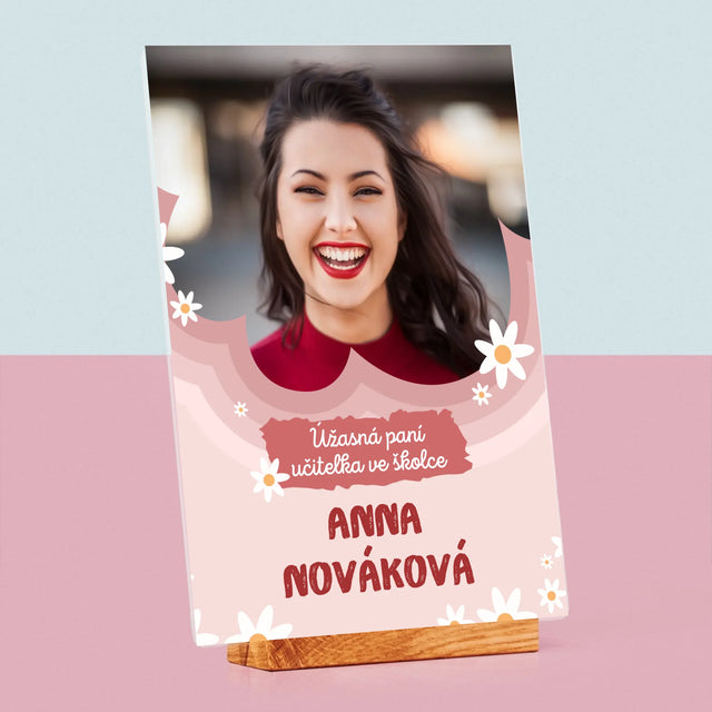 Fotka A Textem: Úžasná Paní Učitelka Ve Školce - Tisk Na Akrylovém Skle