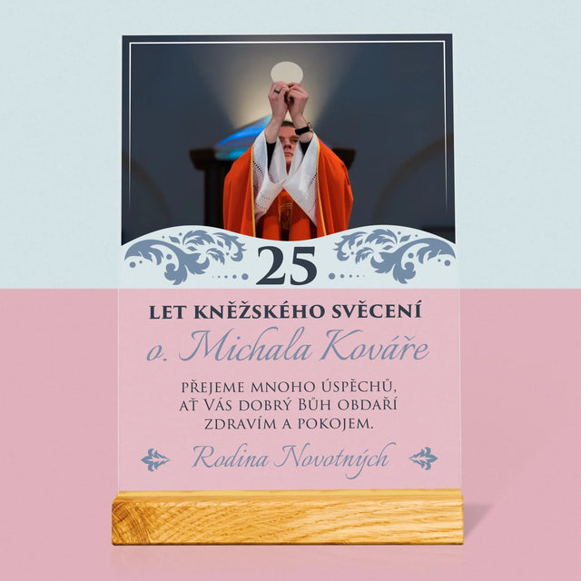 Fotka A Textem: Jubileum Kněžského Svěcení - Tisk Na Akrylovém Skle
