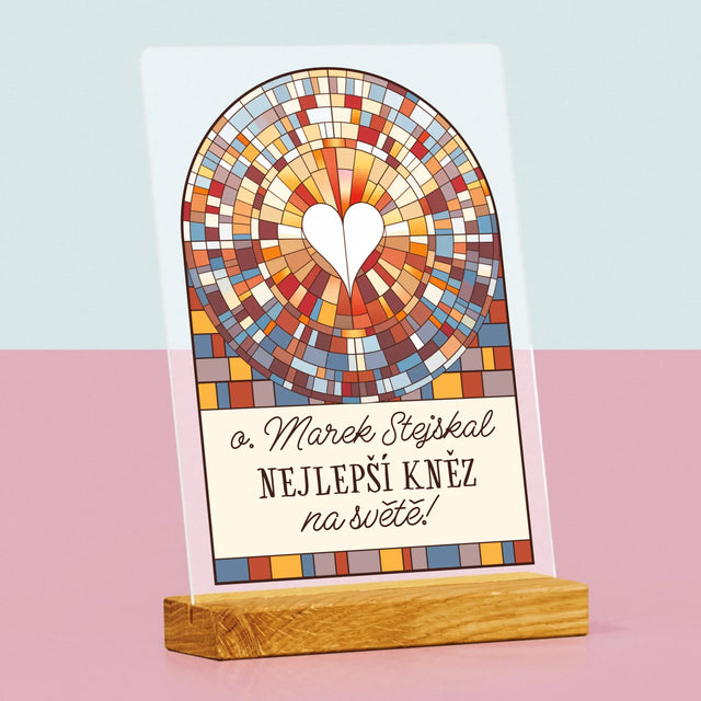 Jméno A Nápis: Nejlepší Kněz Na Světě - Tisk Na Akrylovém Skle