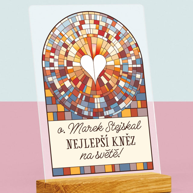 Jméno A Nápis: Nejlepší Kněz Na Světě - Tisk Na Akrylovém Skle