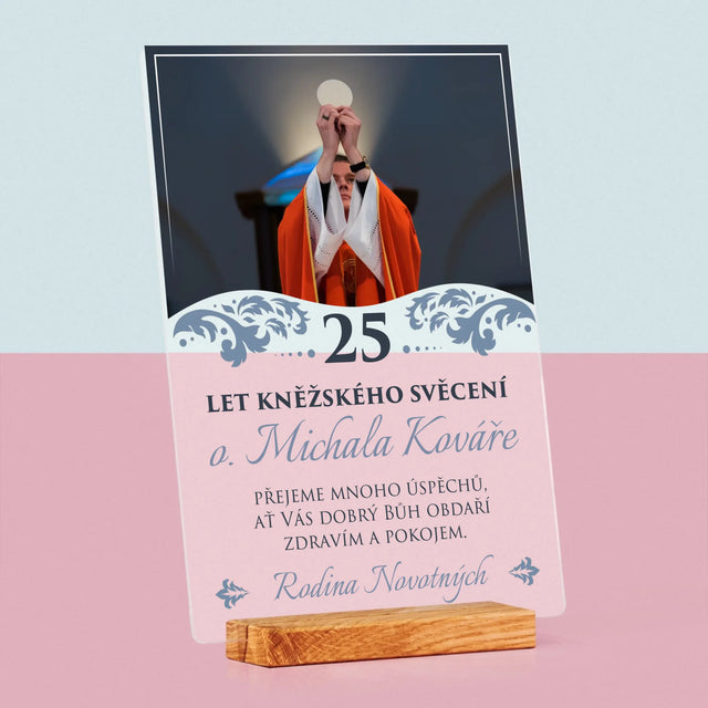 Fotka A Textem: Jubileum Kněžského Svěcení - Tisk Na Akrylovém Skle