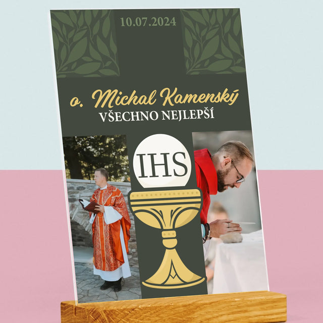 Fotokoláž: Všechno Nejlepší Kříž - Tisk Na Akrylovém Skle