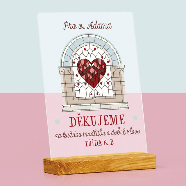 Jméno A Nápis: Děkujeme Za Každou Modlitbu - Tisk Na Akrylovém Skle