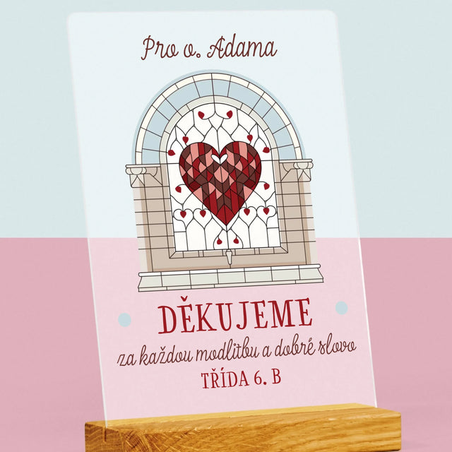 Jméno A Nápis: Děkujeme Za Každou Modlitbu - Tisk Na Akrylovém Skle