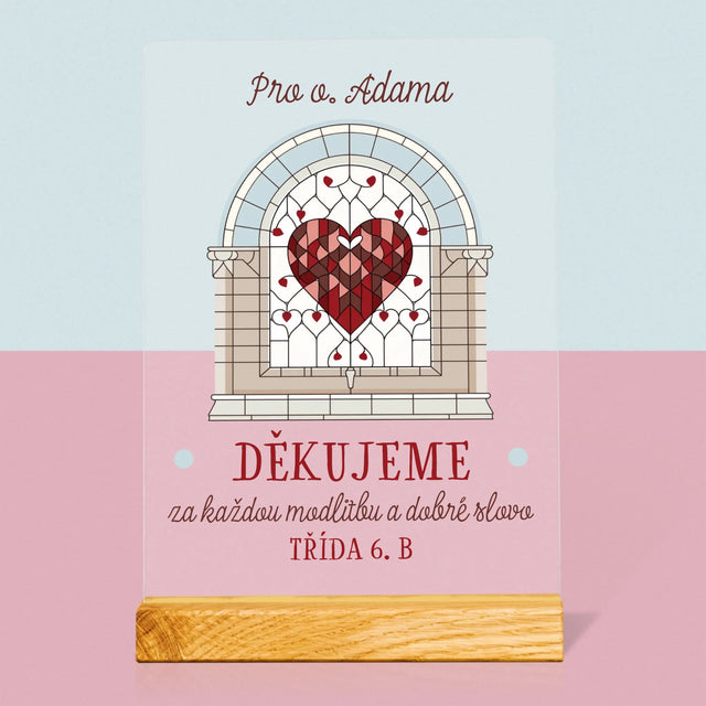Jméno A Nápis: Děkujeme Za Každou Modlitbu - Tisk Na Akrylovém Skle