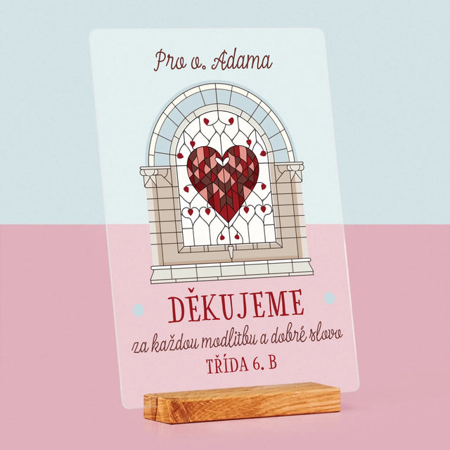 Jméno A Nápis: Děkujeme Za Každou Modlitbu - Tisk Na Akrylovém Skle