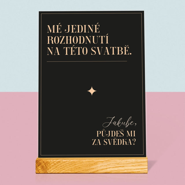 Jméno A Nápis: Mé Jediné Rozhodnutí - Tisk Na Akrylovém Skle
