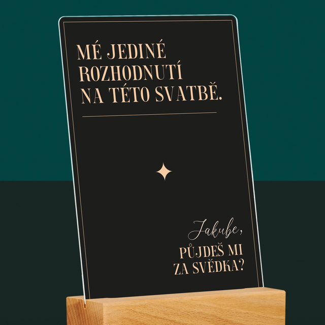 Jméno A Nápis: Mé Jediné Rozhodnutí - Tisk Na Akrylovém Skle