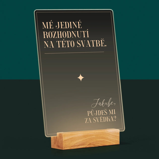 Jméno A Nápis: Mé Jediné Rozhodnutí - Tisk Na Akrylovém Skle