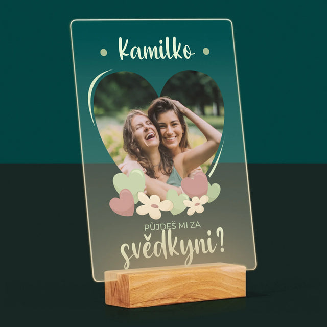 Fotka A Textem: Půjdeš Mi Za Svědkyni Květiny - Tisk Na Akrylovém Skle