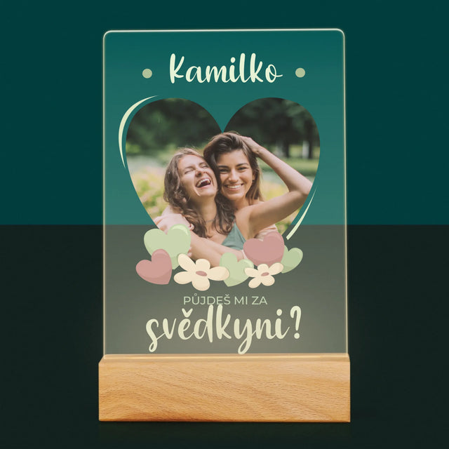 Fotka A Textem: Půjdeš Mi Za Svědkyni Květiny - Tisk Na Akrylovém Skle