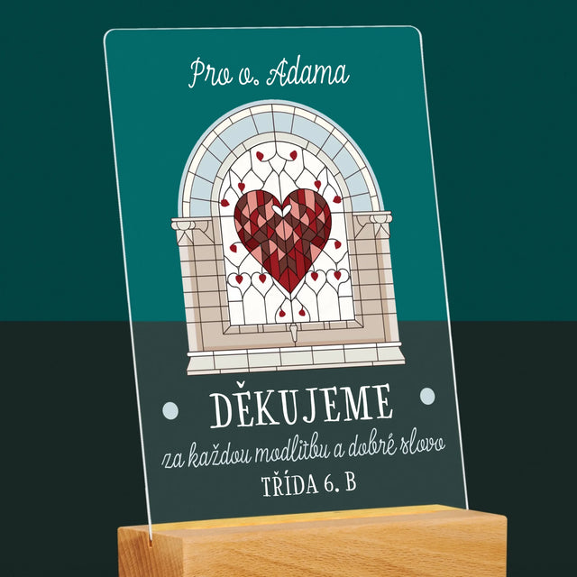 Jméno A Nápis: Děkujeme Za Každou Modlitbu - Tisk Na Akrylovém Skle