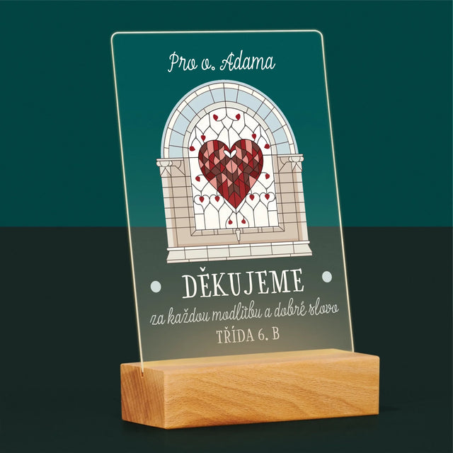 Jméno A Nápis: Děkujeme Za Každou Modlitbu - Tisk Na Akrylovém Skle