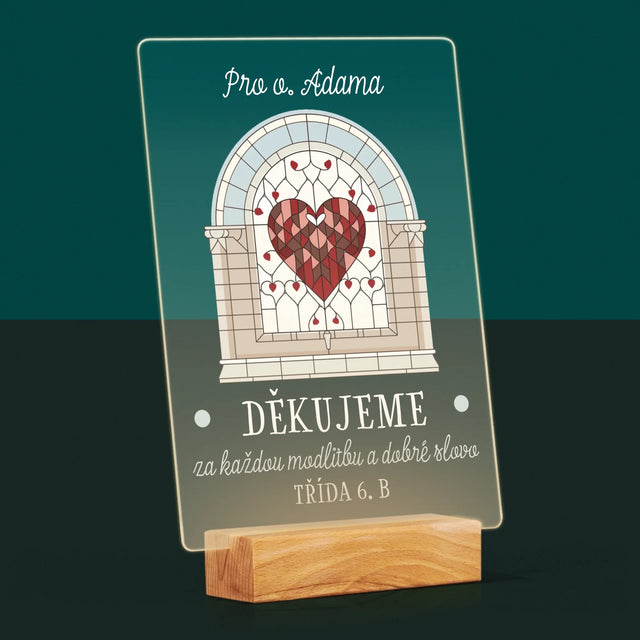 Jméno A Nápis: Děkujeme Za Každou Modlitbu - Tisk Na Akrylovém Skle
