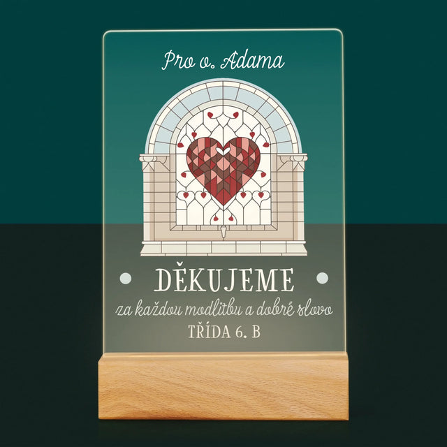 Jméno A Nápis: Děkujeme Za Každou Modlitbu - Tisk Na Akrylovém Skle