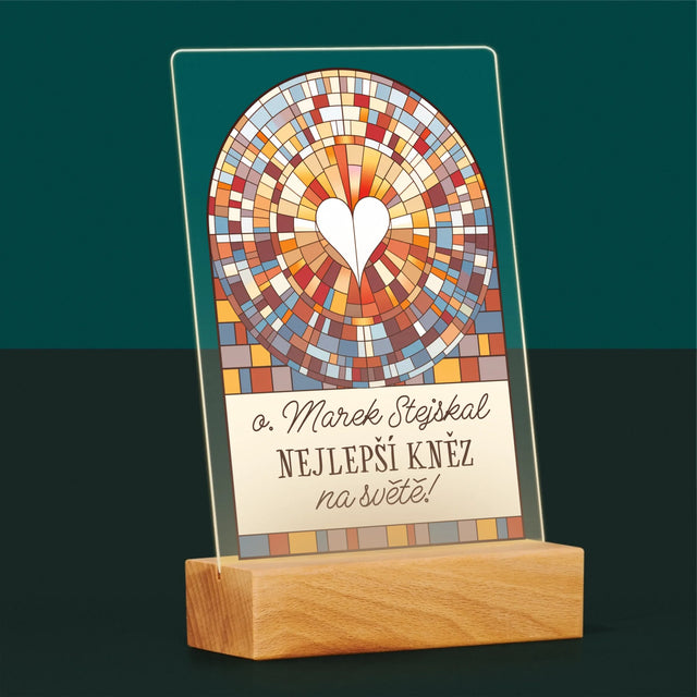 Jméno A Nápis: Nejlepší Kněz Na Světě - Tisk Na Akrylovém Skle