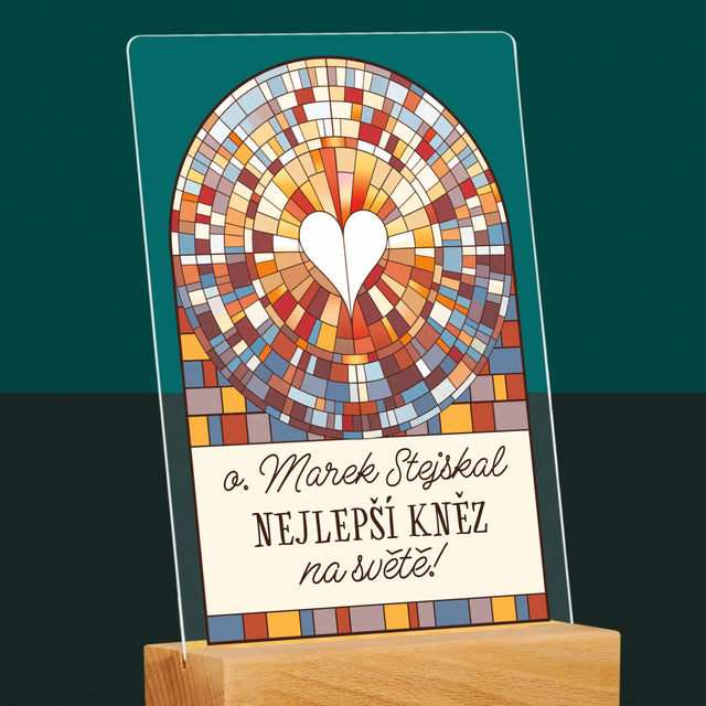 Jméno A Nápis: Nejlepší Kněz Na Světě - Tisk Na Akrylovém Skle