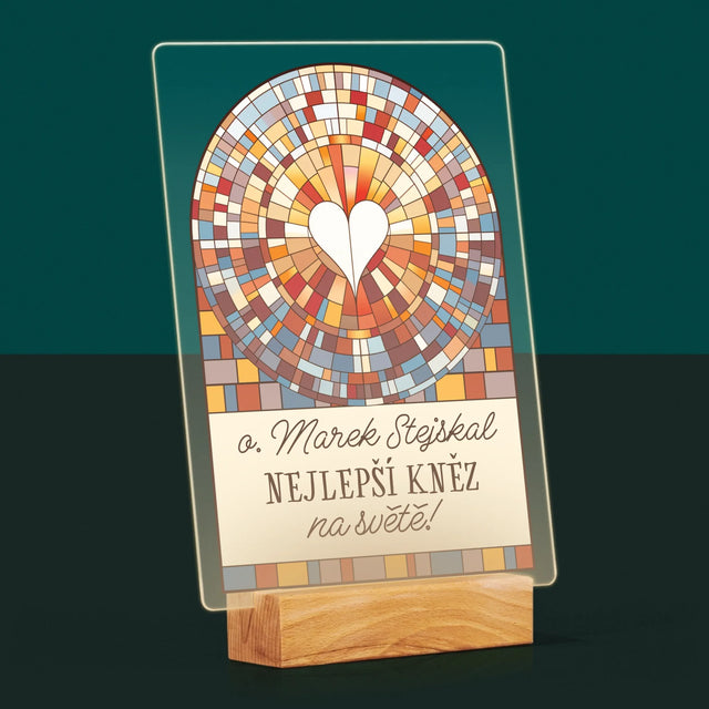 Jméno A Nápis: Nejlepší Kněz Na Světě - Tisk Na Akrylovém Skle