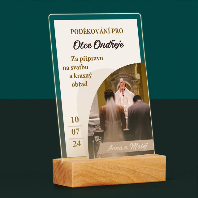 Fotka A Textem: Poděkování Pro Kněze Svatba - Tisk Na Akrylovém Skle