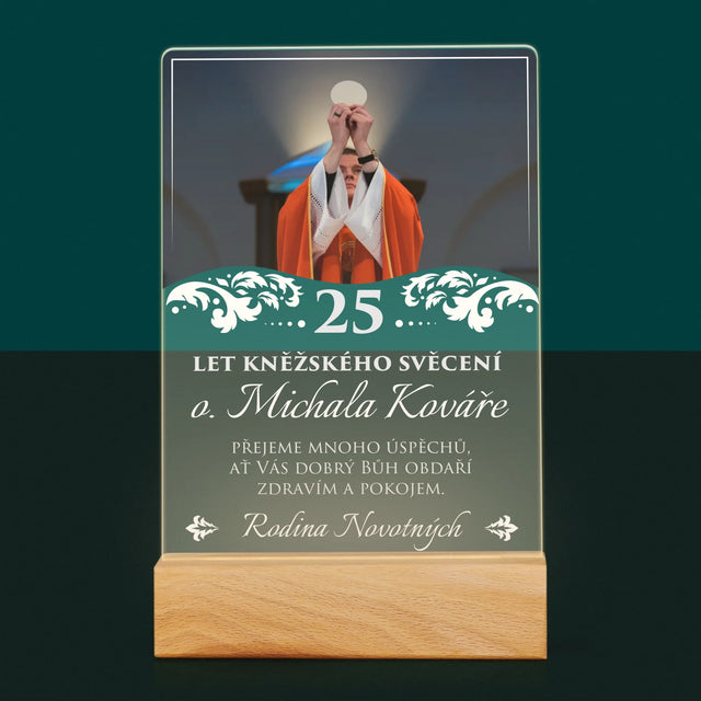 Fotka A Textem: Jubileum Kněžského Svěcení - Tisk Na Akrylovém Skle