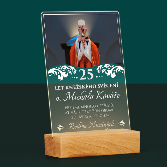 Fotka A Textem: Jubileum Kněžského Svěcení - Tisk Na Akrylovém Skle