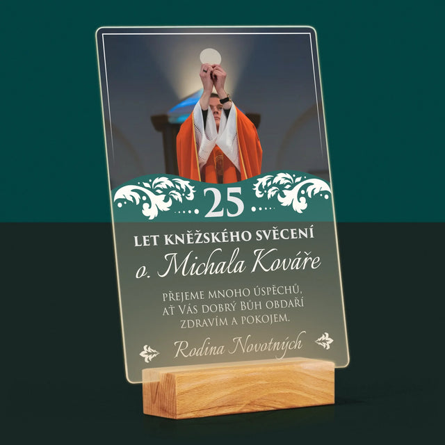 Fotka A Textem: Jubileum Kněžského Svěcení - Tisk Na Akrylovém Skle