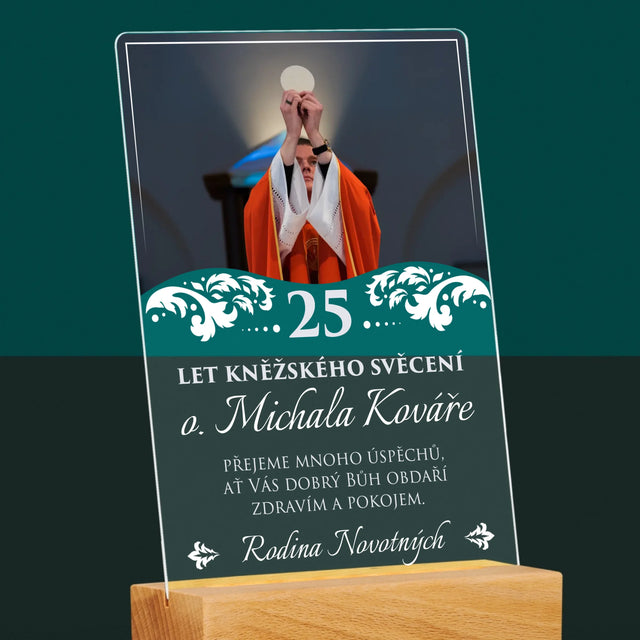 Fotka A Textem: Jubileum Kněžského Svěcení - Tisk Na Akrylovém Skle