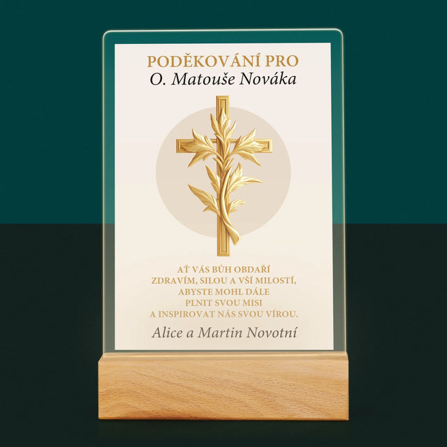 Jméno A Nápis: Poděkování Pro Kněze - Tisk Na Akrylovém Skle