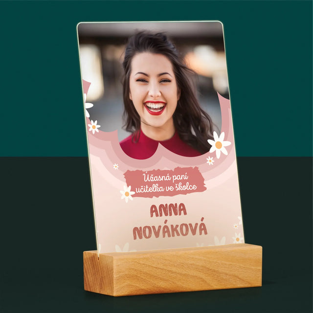 Fotka A Textem: Úžasná Paní Učitelka Ve Školce - Tisk Na Akrylovém Skle