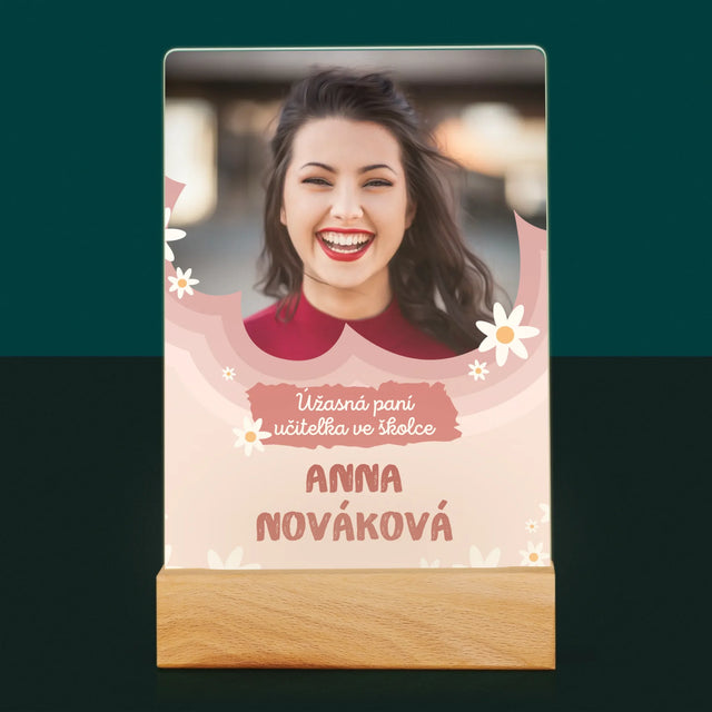 Fotka A Textem: Úžasná Paní Učitelka Ve Školce - Tisk Na Akrylovém Skle