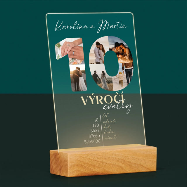 Slovo Z Fotek: 10. Výročí Svatby - Tisk Na Akrylovém Skle