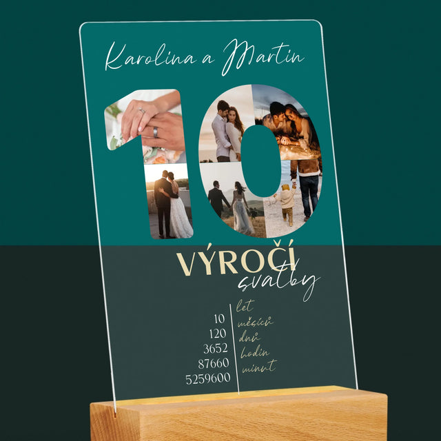 Slovo Z Fotek: 10. Výročí Svatby - Tisk Na Akrylovém Skle
