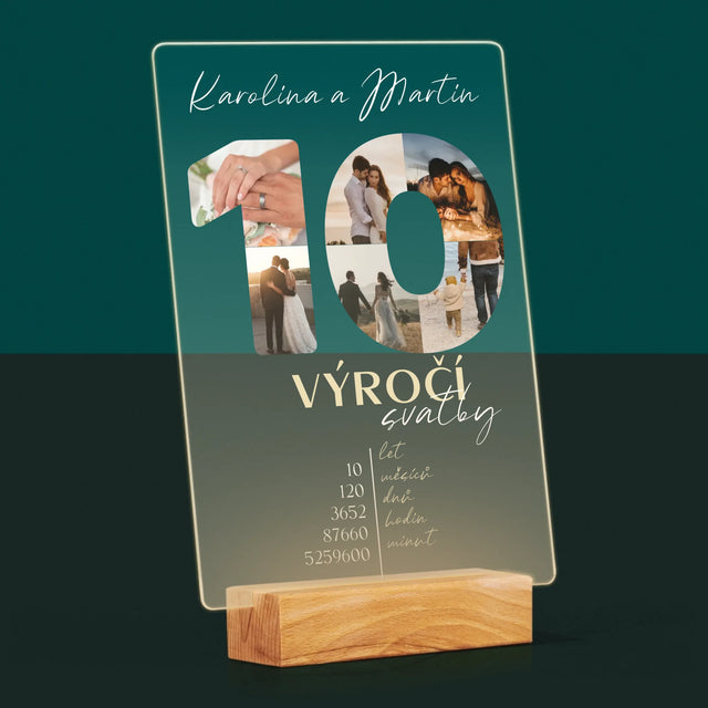 Slovo Z Fotek: 10. Výročí Svatby - Tisk Na Akrylovém Skle
