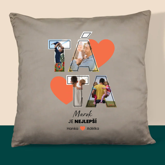 Fotokoláž: Táta Je Nejlepší - Polštář