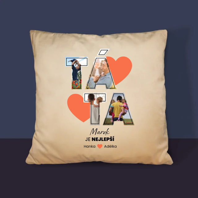Fotokoláž: Táta Je Nejlepší - Polštář