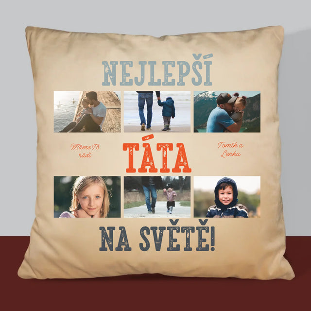 Fotokoláž: Nejlepší Táta Na Světě Snímky - Polštář