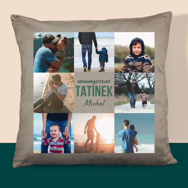 Fotokoláž: Nenahraditelný Tatínek - Polštář