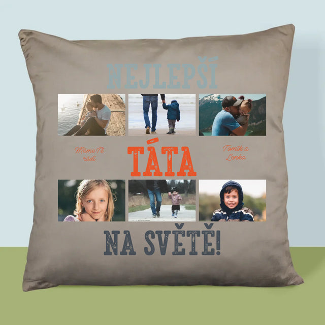 Fotokoláž: Nejlepší Táta Na Světě Snímky - Polštář