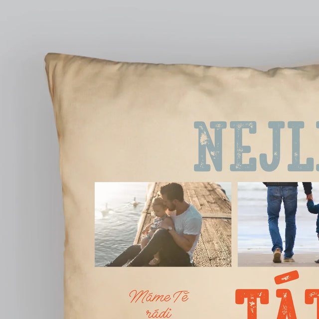 Fotokoláž: Nejlepší Táta Na Světě Snímky - Polštář