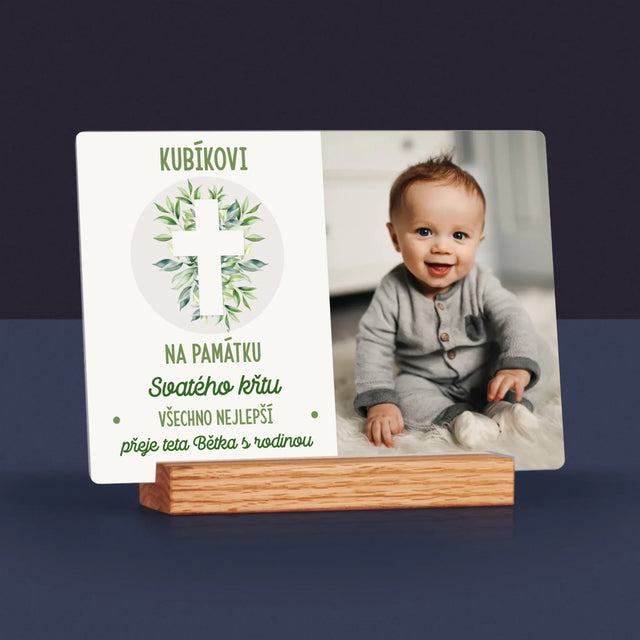 Fotka A Textem: Svatý Křest Lístky - Tisk Na Akrylovém Skle