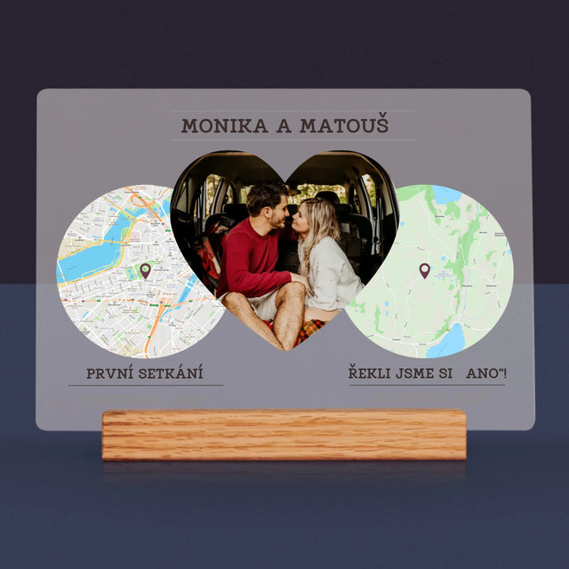 Mapa Města: Naše Místa - Tisk Na Akrylovém Skle