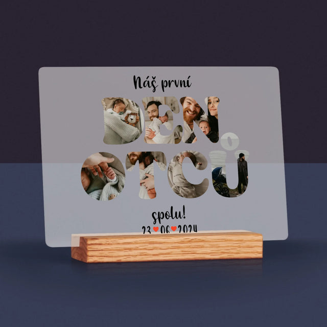 Slovo Z Fotek: Náš První Den Tátů - Tisk Na Akrylovém Skle