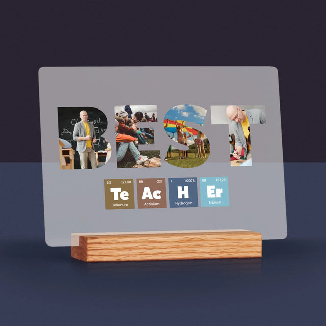 Slovo Z Fotek: Best Teacher Prvky - Tisk Na Akrylovém Skle